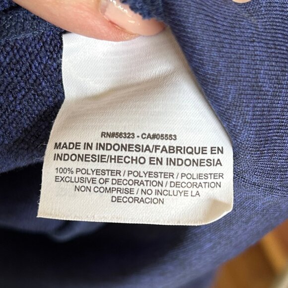 Nike Dri-Fit Navy Coral Funnel Neck Contrast Stitch Pullover Hoodie Womens Sz L - Picture 9 of 9